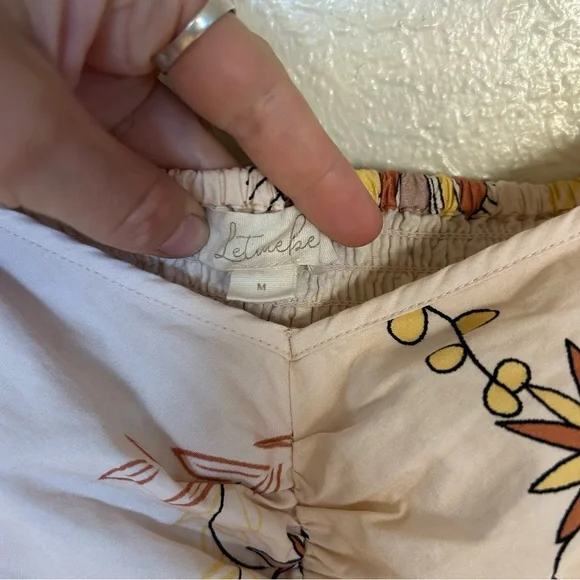 Anthropologie Let Us Be Poplin Whimsical Puff Sleeve Babydoll Blouse with Ruffle - Picture 8 of 13